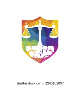 Brain law vector logo design. Smart law firm logo concept.