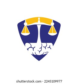 Brain law vector logo design. Smart law firm logo concept.