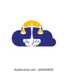 Brain law vector logo design. Smart law firm logo concept.