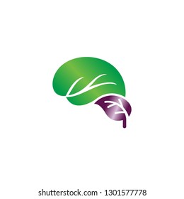 brain leaf logo template