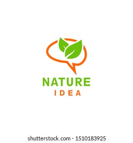 Brain leaf nature logo design idea
