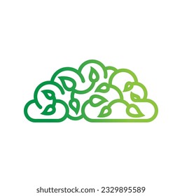 Brain leaf Vector Logo Design Template