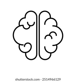 Brain learning icon, Outline symbol icon. Editable vector stroke.