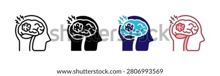 Brain Lesion Icons, Multi Style Icon Set