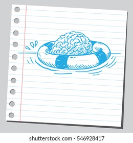 Brain in lifebuoy