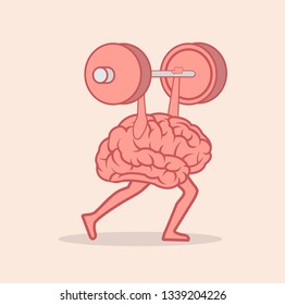 brain Lifting Weights over head