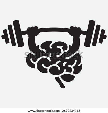 Brain Lifting Weights: Symbol of Mental Strength and Fitness