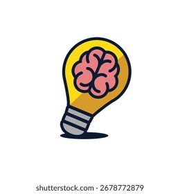 Estilo moderno del logotipo abstracto de la bombilla del cerebro