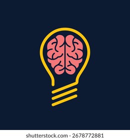Estilo moderno del logotipo abstracto de la bombilla del cerebro