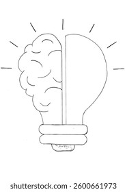 Brain and Light Bulb Coloring Page Printable for Creativity and Innovation Fun Art Activity