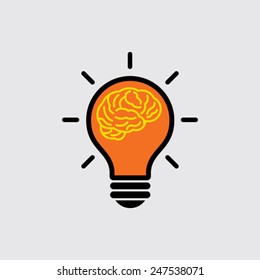 brain with light bulb concept