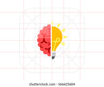 Brain and Light Bulb Icon
