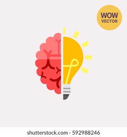 Brain and Light Bulb Icon