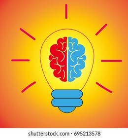 brain light bulb icon