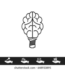 Brain Light bulb icon, best flat icon EPS