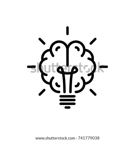 Brain light bulb icon vector