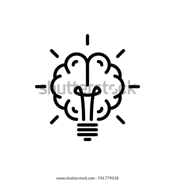 脳の電球アイコンベクター画像 のベクター画像素材 ロイヤリティフリー