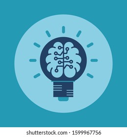 Brain in the light bulb as a metaphor for idea 