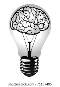 Brain Light Bulb Vector