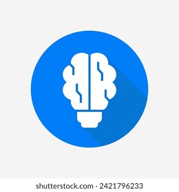 Brain light bulb vector icon. Idea concept icon.