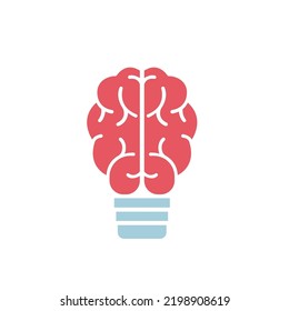 El cerebro y la bombilla. Ilustración del vector