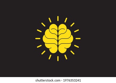 brain light or brain sun abstract illustration logo design with high resolution vector eps file