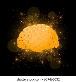 Brain in light, vector