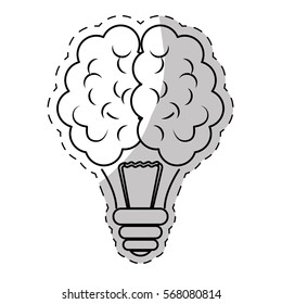 brain and lightbulb bright idea icon image vector illustration design 