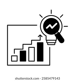 Brain and lightbulb icon. Deep understanding, breakthrough, clarity, knowledge, realization. Vector illustration.