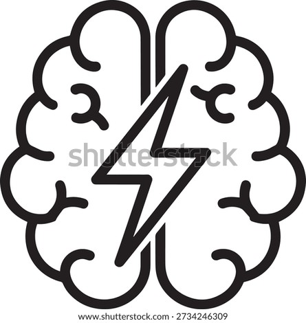 Brain with a lightning bolt, symbolizing a brilliant idea or inspiration