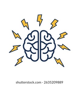 Brain With Lightning Bolts for Bipolar Disorder Intense Emotional Shifts