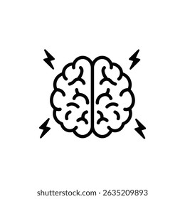 Brain With Lightning Bolts Symbolizing Bipolar Disorder Mood Swings