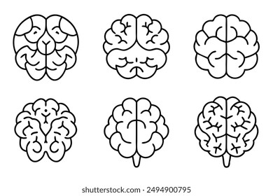 Brain line art artistic brain illustration