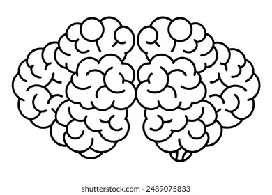 Brain Line Art Design Illustration Neural Drawing Hand