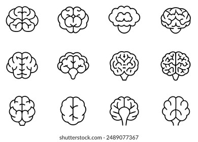 Brain Line Art Design Illustration Cognitive Artwork Drawing