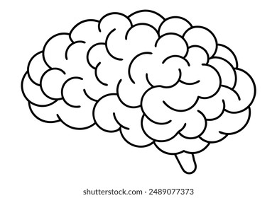 Brain Line Art Design Illustration Intelligence Hand Drawing