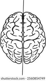 A brain line art design is a minimalist depiction of the human brain, featuring clean, interconnected lines that outline its intricate structure. The design highlights the brain's lobes, curves.