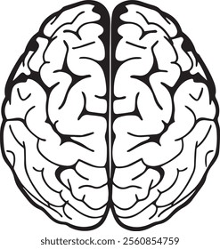 A brain line art design is a minimalist depiction of the human brain, featuring clean, interconnected lines that outline its intricate structure. The design highlights the brain's lobes, curves.