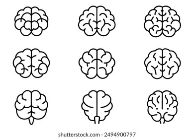 Brain line art elegant simple design