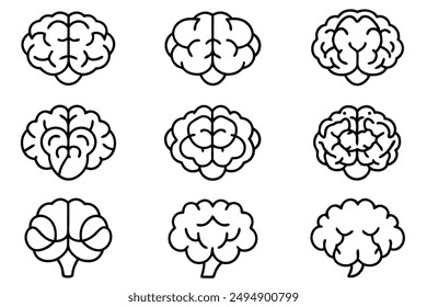 Brain line art fine detailed sketch