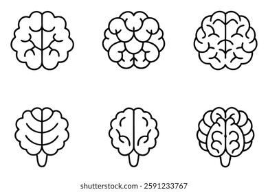 Brain line art illustration for creativity