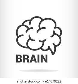 Brain line art. Outline brain icon. Vector