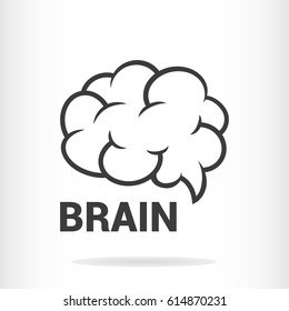 Brain Line Art Outline Brain Icon: vector de stock (libre de regalías