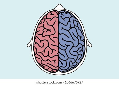 Brain Line Art Vector Illustration: เวกเตอร์สต็อก (ปลอดค่าลิขสิทธิ์