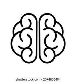 Icono del logotipo del vector del arte de la línea del cerebro