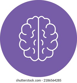 Brain line circle icon vector image. Can also be used for web apps, mobile apps and print media.