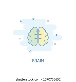brain line concept. Simple line icon, colored illustration. brain symbol flat design. Can be used for UI/UX