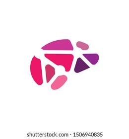 brain with a line connecting to circle logo template