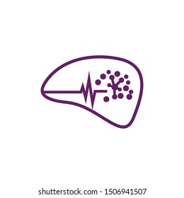 brain with a line connecting to circle logo template