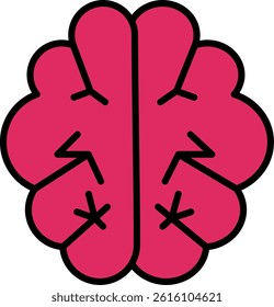 Brain Line Filled Vector Icon Design